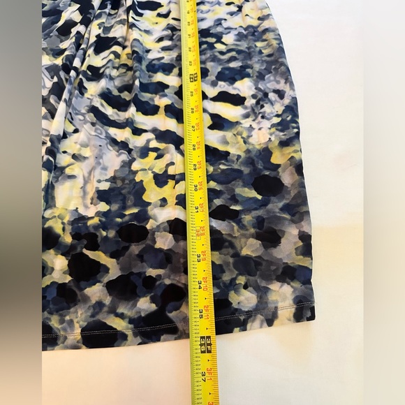 D. EXTERIOR Dress Made In Italy V-Neck Cinch Ruched Stretchy Mini Abstract EUC - Picture 12 of 12